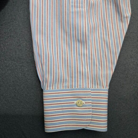 Brooks Brothers Men 34 16 Traditional Fit Striped Cotton Long Sleeve Dress Shirt - Picture 5 of 11